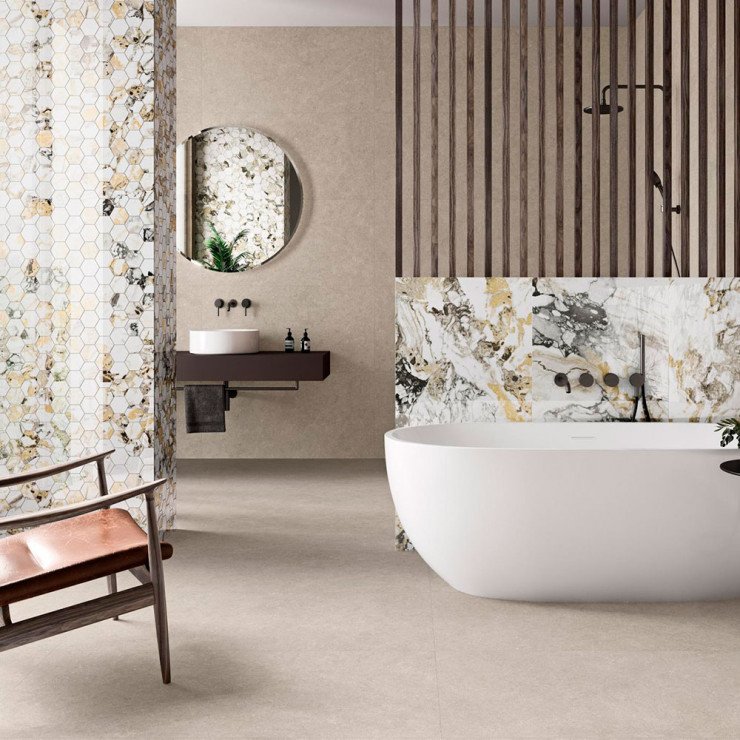 Marmor Mosaik Klinker Luxurious Vit Polerad 23x33 cm-1